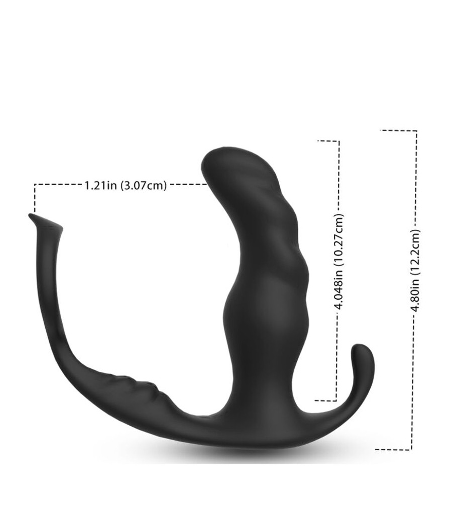 ARMONY - KNIGHT VIBRADOR ANAL PRÓSTATA E ANEL CONTROLE REMOTO PRETO