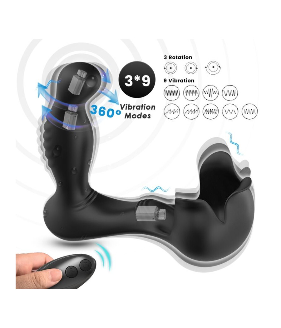 ARMONY - VIBRADOR SURROUND ANAL E ESTIMULADOR TESTICULOS CONTROLE REMOTO PRETO