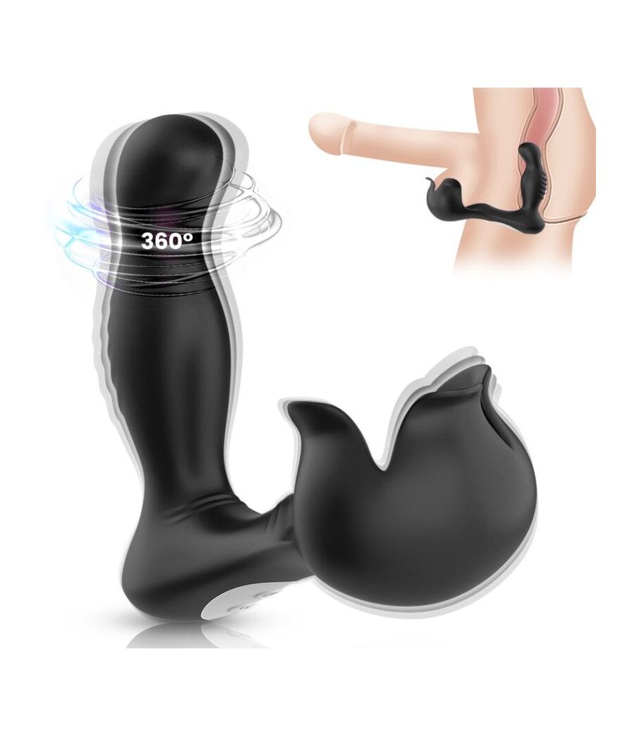 ARMONY - VIBRADOR SURROUND ANAL E ESTIMULADOR TESTICULOS CONTROLE REMOTO PRETO