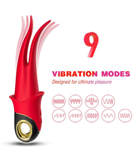 ARMONY - VIBRATEUR SHADOW DOUBLE TÊTE TEASING ROUGE