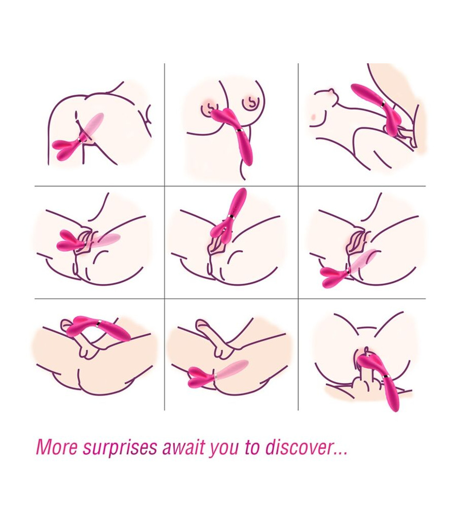 ARMONY - Y-WAND MASAJEADOR & VIBRADOR CABEZA DOBLE FUCSIA