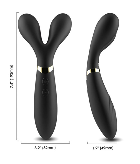 ARMONY - Y-WAND MASAJEADOR & VIBRADOR CABEZA DOBLE NEGRO