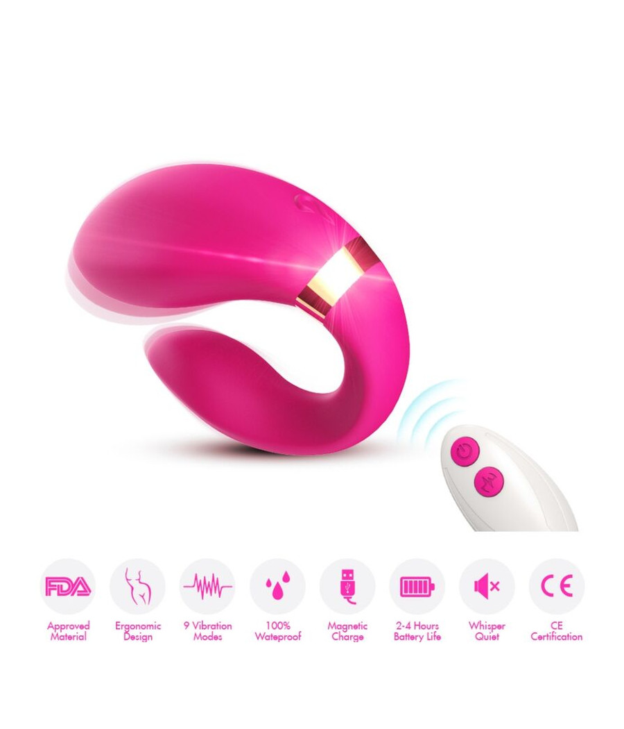 ARMONY - CRESCENT VIBRADOR PAREJA CONTROL REMOTO FUCSIA