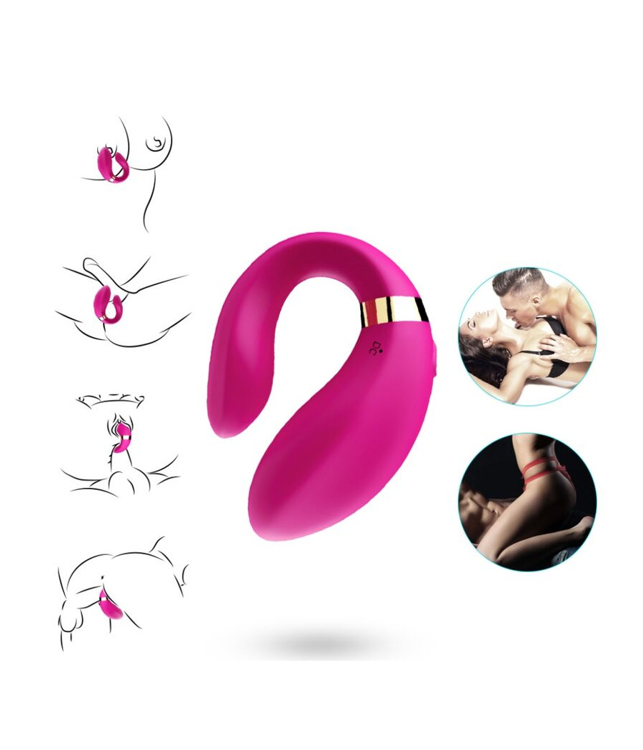 ARMONY - CRESCENT VIBRATOR FOR COUPLES REMOTE CONTROL FUCHSIA