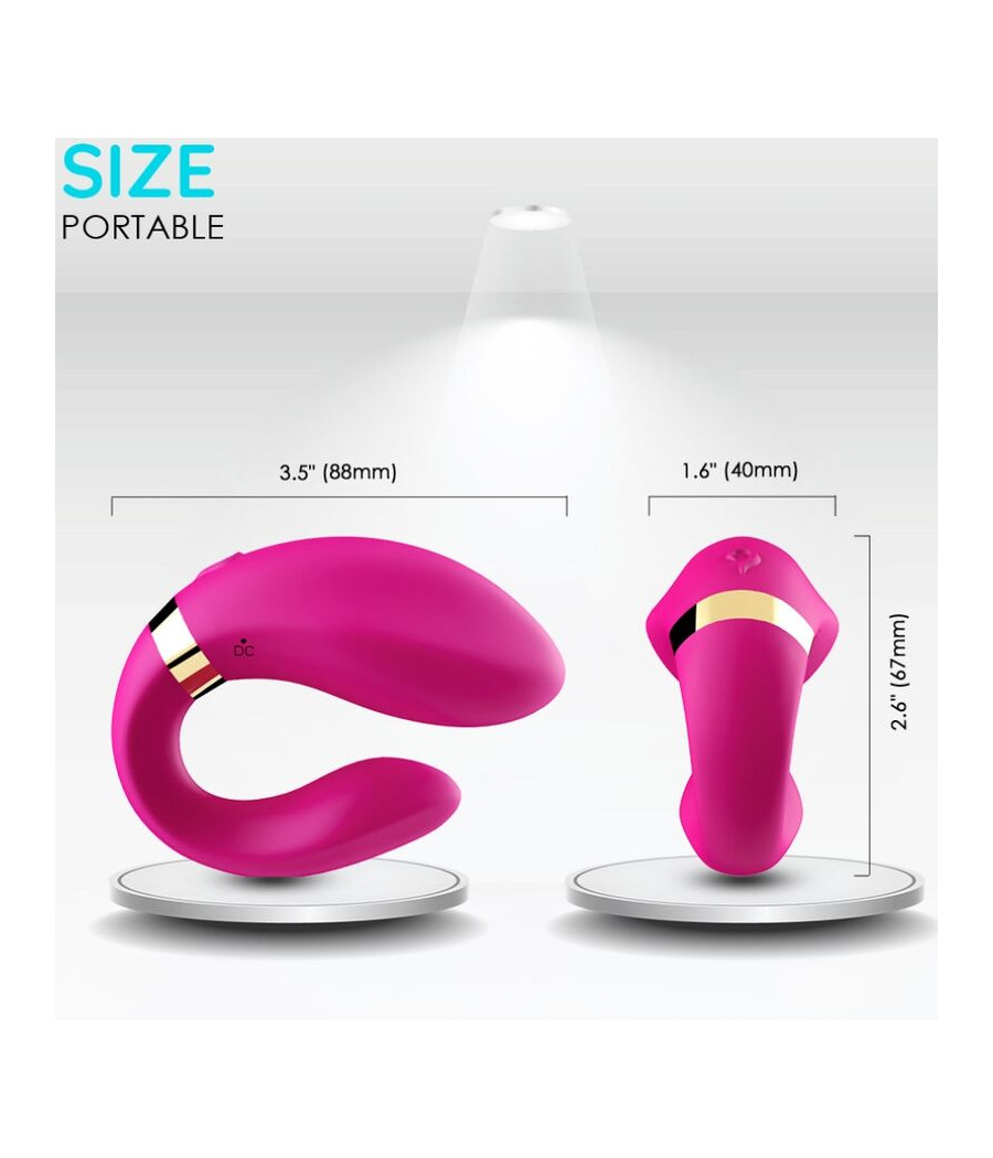 ARMONY - VIBRADOR CRESCENTE PARA CASAIS CONTROLE REMOTO FÚCSIA