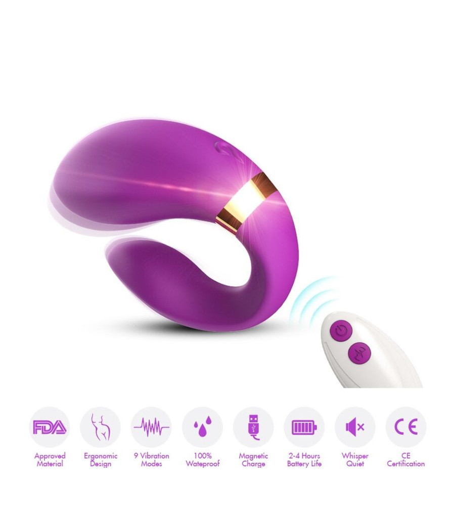 ARMONY - CRESCENT VIBRATOR FOR COUPLES REMOTE CONTROL PURPLE