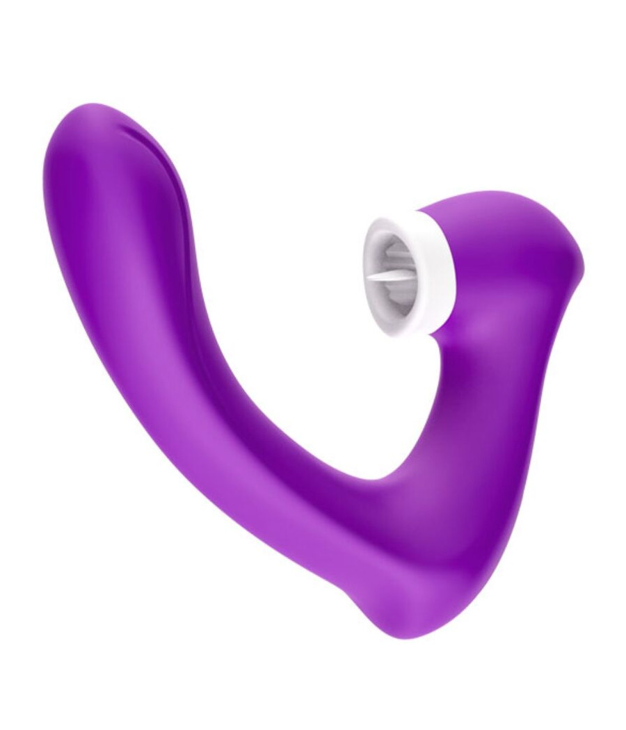 ARMONY - SECRETKISS ESTIMULADOR CON LENGUA CLITORIS & VIBRADOR CURVO VIOLETA