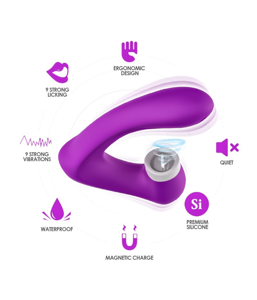 ARMONY - SECRETKISS LICKING CLITÓRIS VIBRATÓRIO E VIBRADOR CURVO ROXO