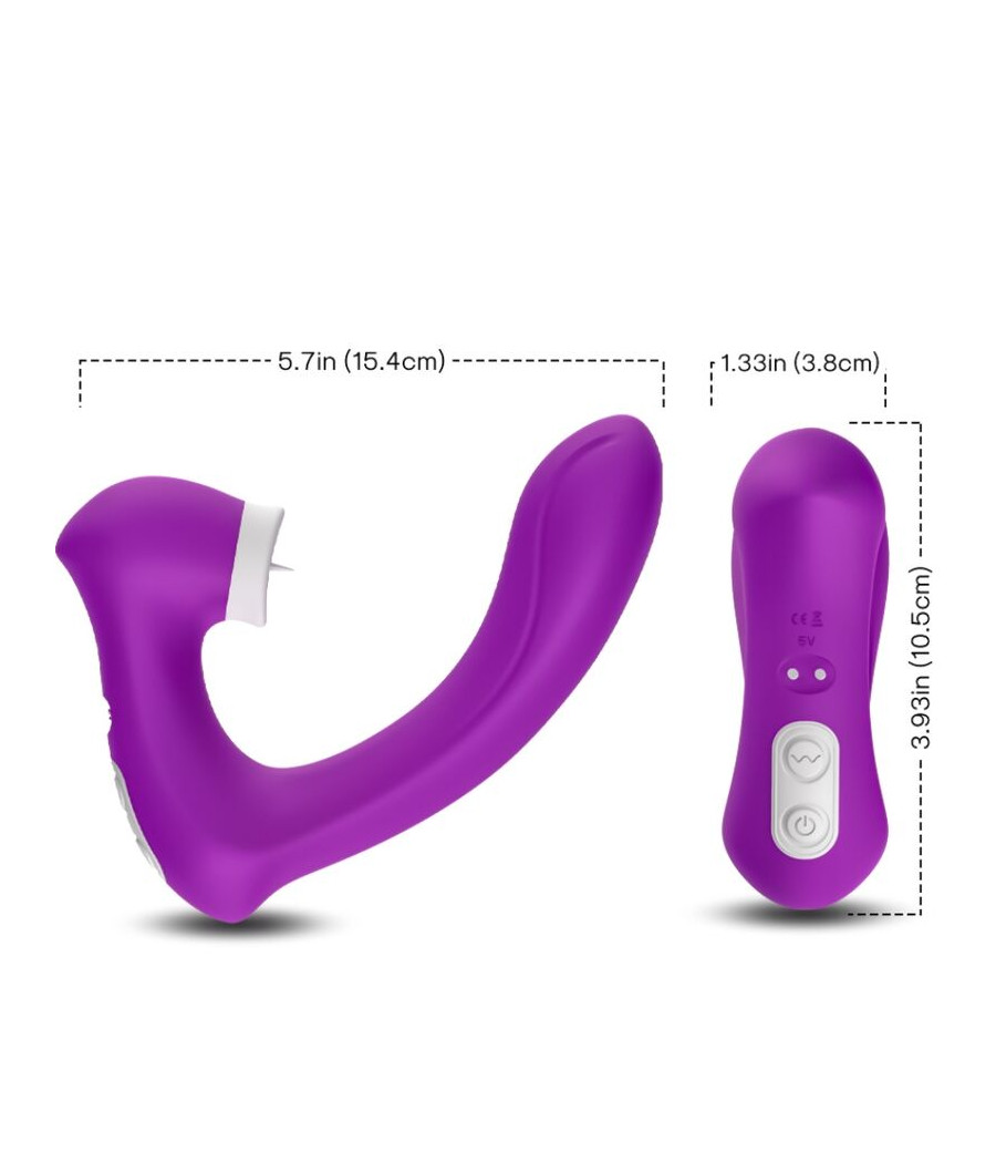 ARMONY - SECRETKISS LICKING VIBRATING CLIT & VIBRATOR CURVED PURPLE