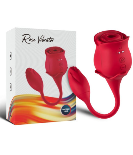 ARMONY - SUCKER DE CLITÓRIS ROSA E VIBRADOR 10 MODOS VERMELHO