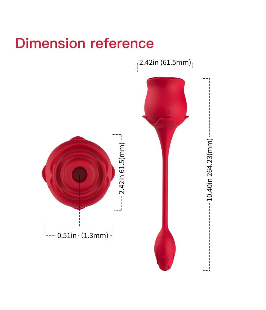 ARMONY - ROSA SUCCIONADOR DE CLÍTORIS & VIBRADOR 10 MODOS ROJO