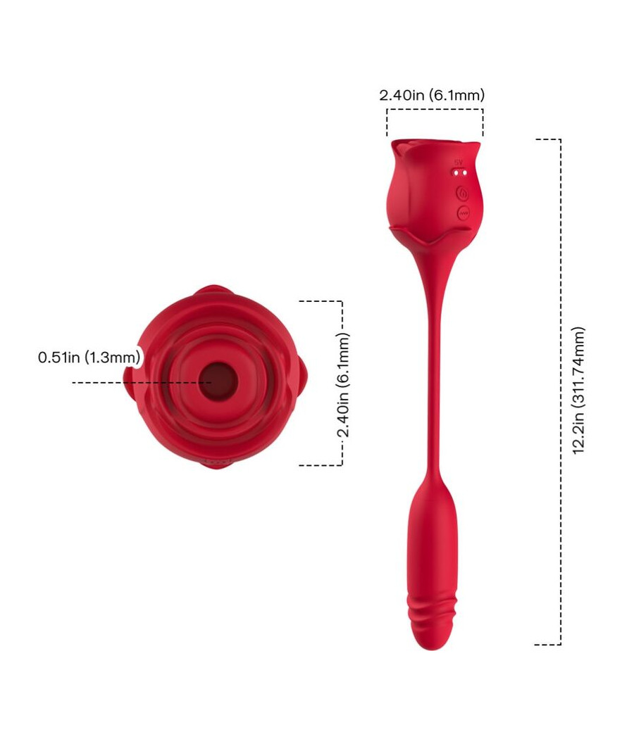 ARMONY - ROSEKNIGTH SUCCIONADOR CLÍTORIS & VIBRADOR ROJO