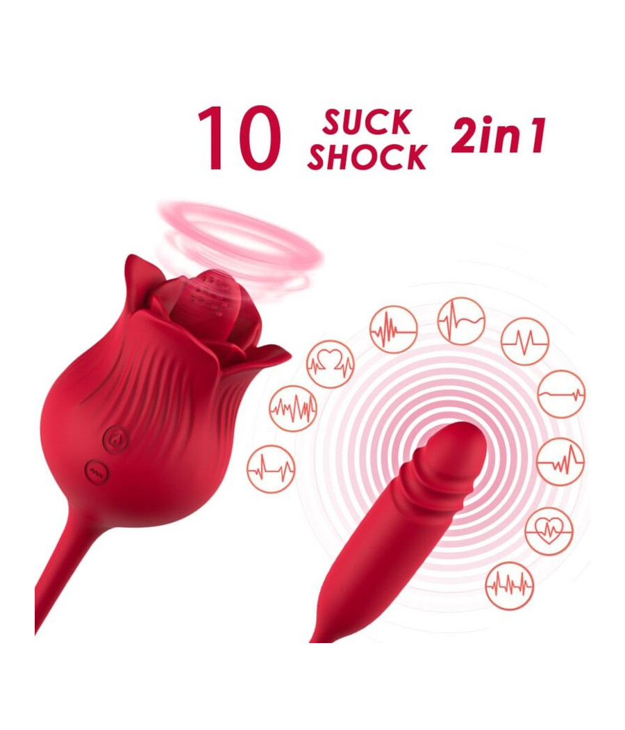 ARMONY - ROSELIP ESTIMULADOR CLITORIS CON LENGUA 10 MODOS & VIBRADOR ROJO
