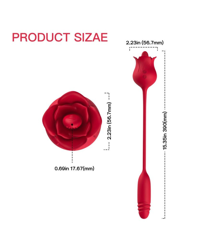 ARMONY - ROSELIP ESTIMULADOR CLITORIS CON LENGUA 10 MODOS & VIBRADOR ROJO
