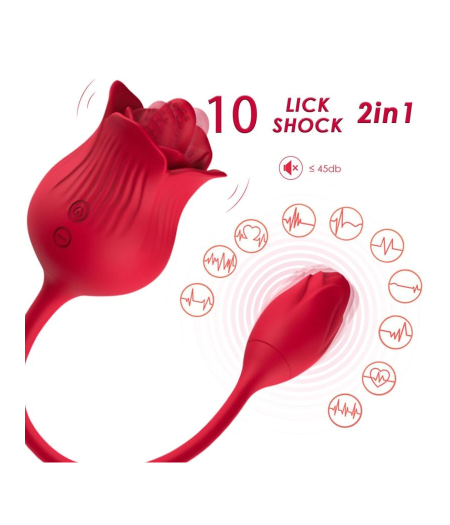 ARMONY - ROSA VIBRADOR ESTIMULADOR CLÍTORIS CON COLA 10 MODOS ROJO