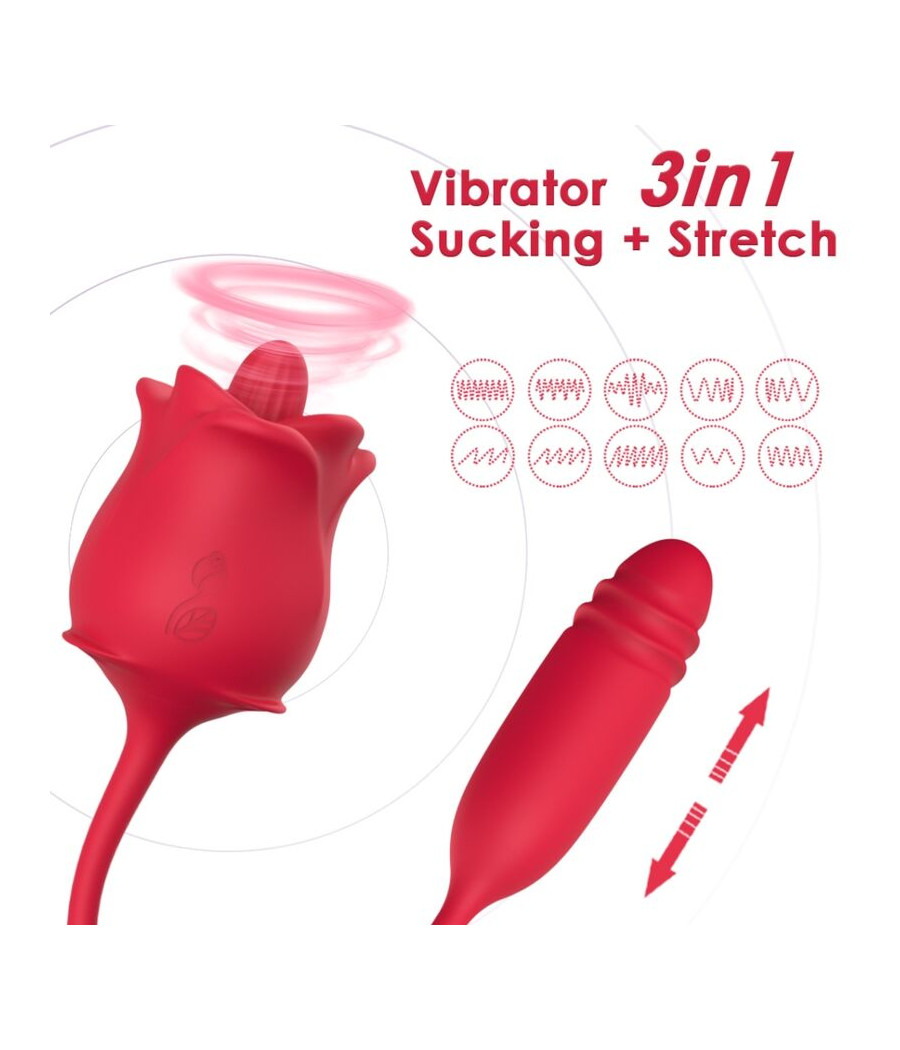 ARMONY - 3-IN-1 PINK, STIMULATOR, SUCTION AND UP&DOWN WITH RED TAIL