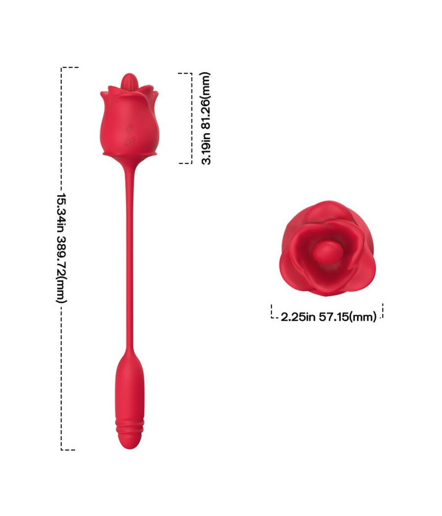 ARMONY - ROSA 3 EN 1, ESTIMULADOR, SUCCIONADOR Y UP&DOWN CON COLA ROJO