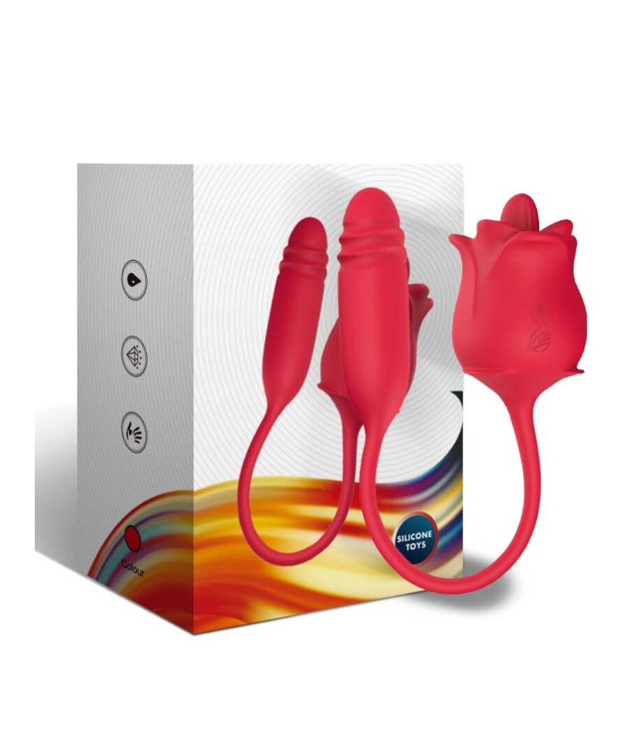 ARMONY - 3-EN-1 ROSE, STIMULATEUR, ASPIRATION ET UP&DOWN AVEC QUEUE ROUGE
