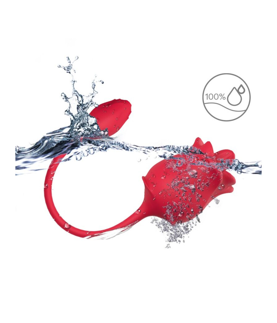 ARMONY - ROSA 2 EN 1 ESTIMULADOR SUCCIONADOR & VIBRADOR 10 MODOS CON COLA ROJO