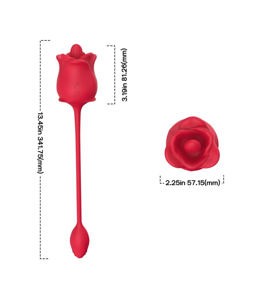ARMONY - PINK 2 IN 1 SUCTION STIMULATOR & VIBRATOR 10 MODES WITH RED TAIL