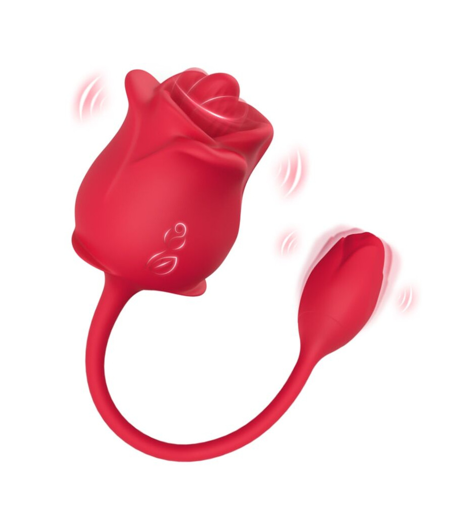 ARMONY - PINK 2 IN 1 SUCTION STIMULATOR & VIBRATOR 10 MODES WITH RED TAIL