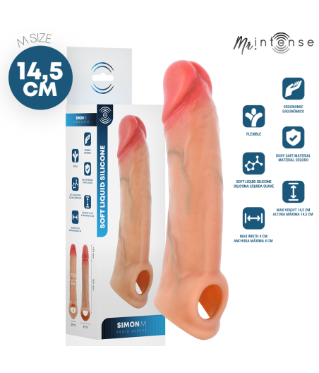 MR INTENSE - SIMON M CAPA DE SILICONE PARA PÊNIS 14,5 CM -Ø- 4 CM