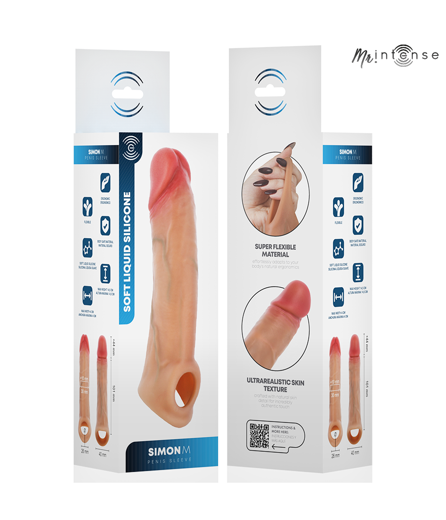 MR INTENSE - SIMON M SILICONE PENIS SLEEVE 14.5 CM -Ø- 4 CM