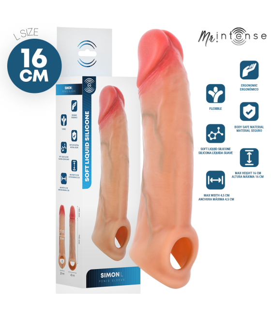 MR INTENSE - SIMON L FUNDA PARA PENE SILICONA 16 CM -Ø- 4.5 CM