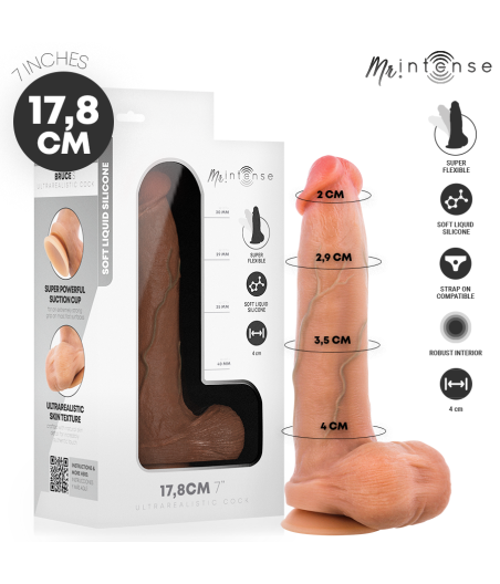 MR INTENSE - BRUCE S SILICONE DILDO WITH TESTICLES 17.8 CM -Ø- 4 CM