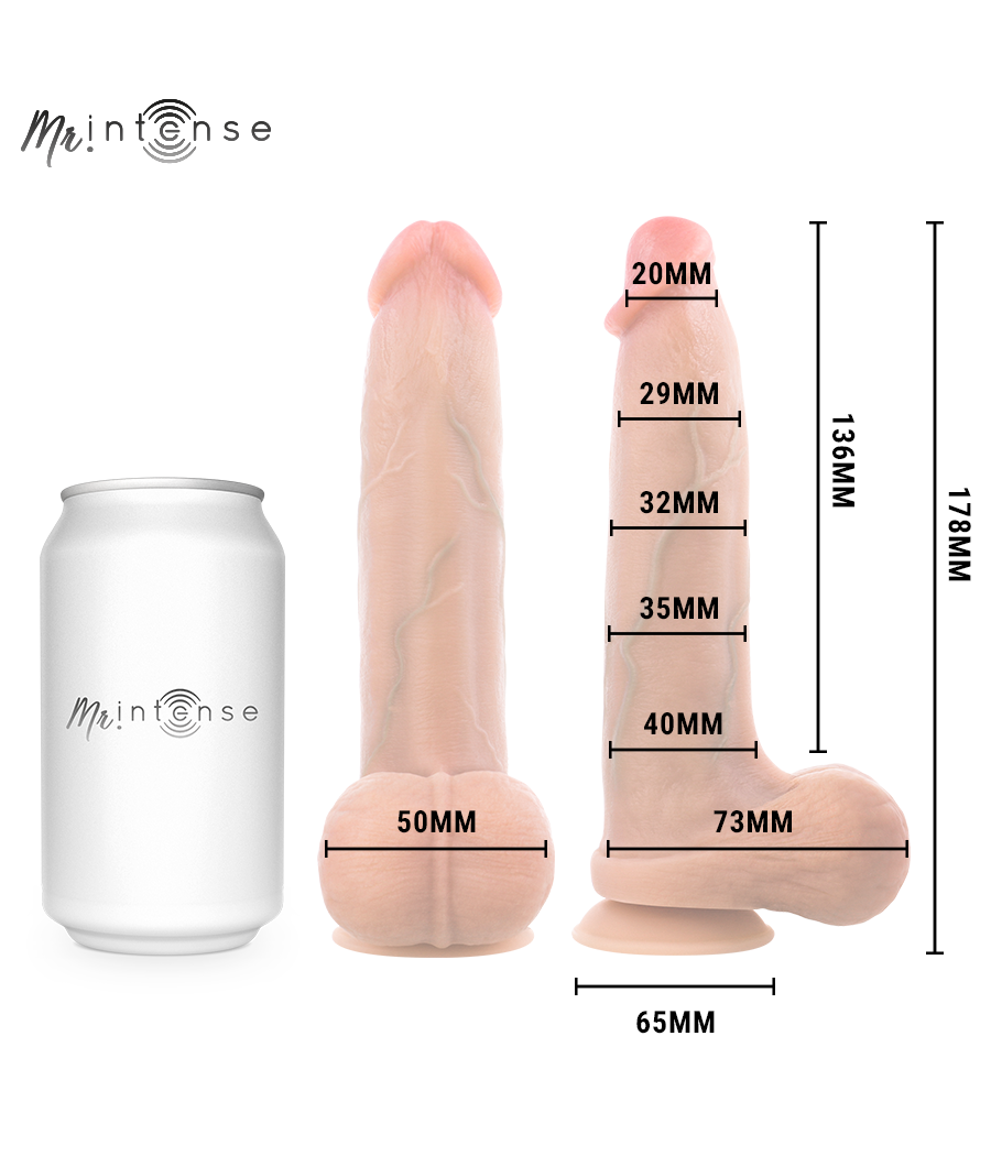 MR INTENSE - BRUCE S SILICONE DILDO WITH TESTICLES 17.8 CM -Ø- 4 CM