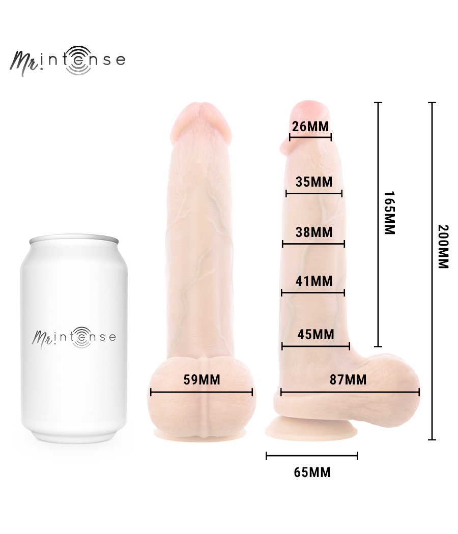 MR INTENSE - BRUCE M SILICONE DILDO WITH TESTICLES 20 CM -Ø- 4.5 CM