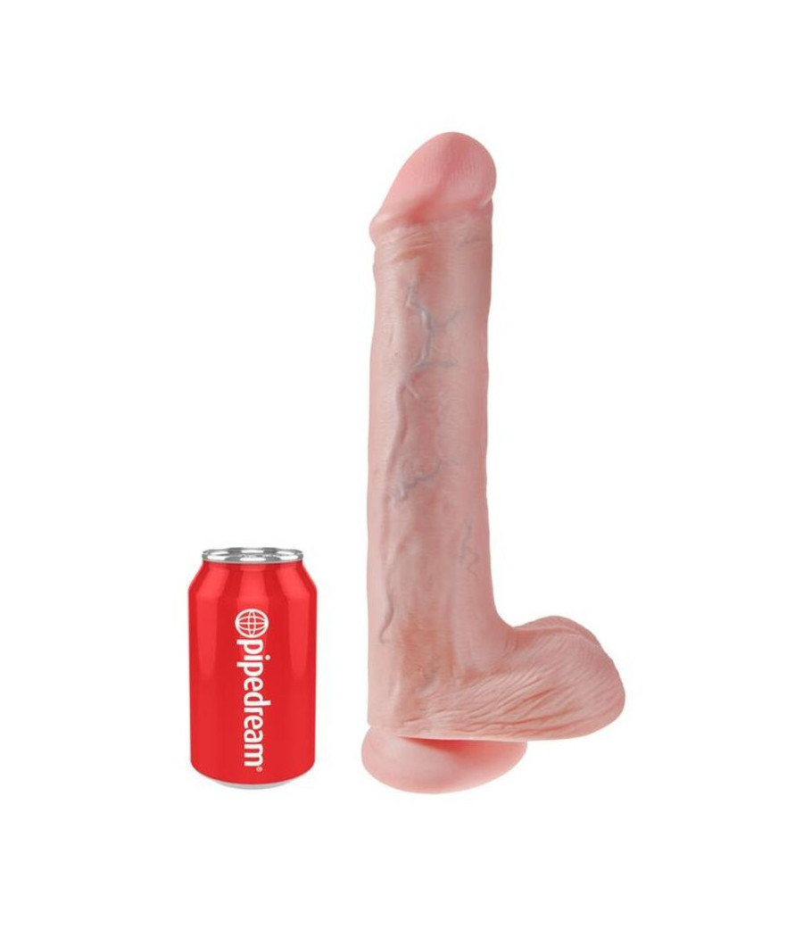 KING COCK - DILDO REALISTA CON TESTÍCULOS Y VENTOSA 38 CM COLOR NATURAL