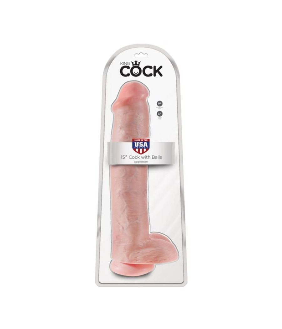 KING COCK - DILDO REALISTICO CON TESTICOLI E VENTOSA 38 CM COLOR CARNE