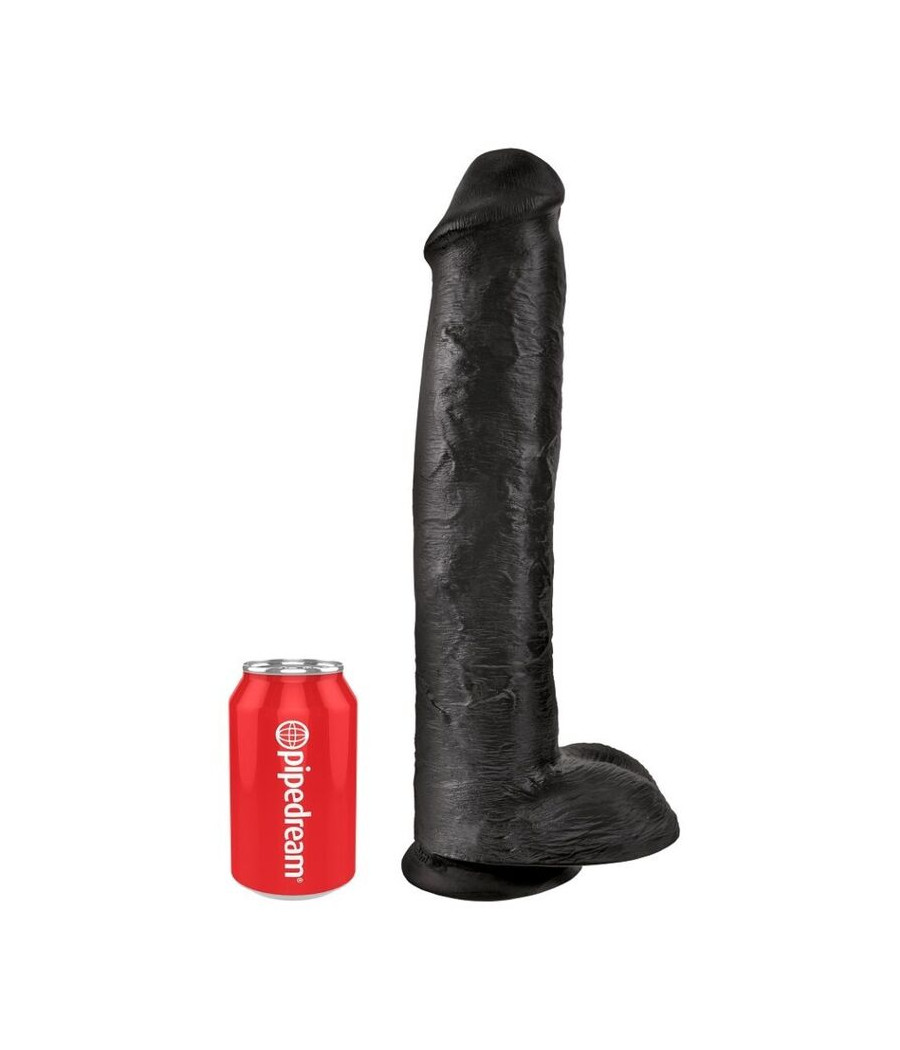 KING COCK - DILDO REALISTA COM TESTÍCULOS 38 CM PRETO