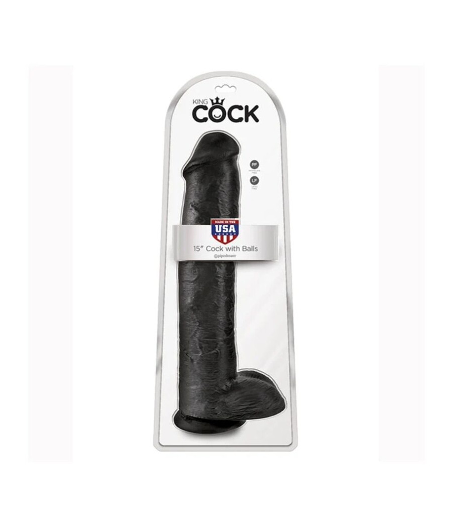 KING COCK - REALISTIC DILDO WITH TESTICLES 38 CM BLACK
