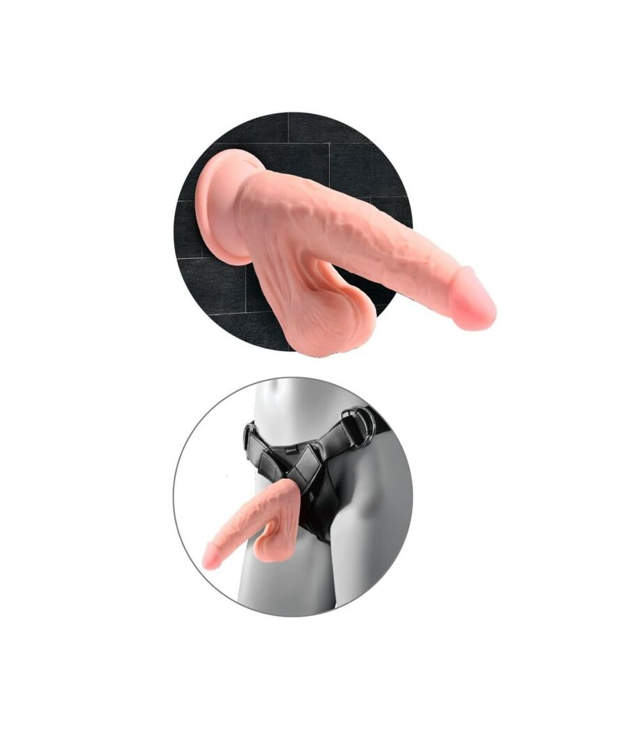 KING COCK PLUS - TRIPLE DENSITY REALISTIC DILDO WITH SWINGING TESTICLES 23 CM FLESH