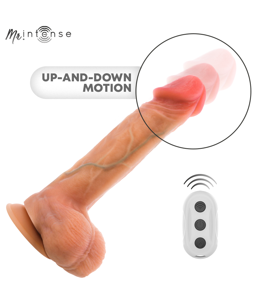 MR INTENSE - LOGAN VIBRATEUR GODEMICHET EN SILICONE AVEC EFFET CHAUFFANT ET TÉLÉCOMMANDE 20 CM -Ø- 4,1 CM