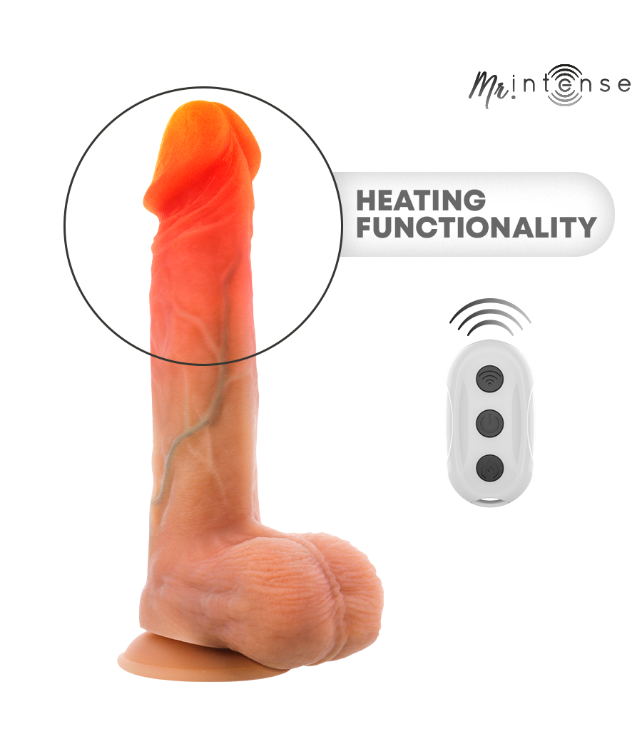MR INTENSE - LOGAN VIBRATOR DILDO SILIKON MIT WÄRMEEFFEKT UND FERNBEDIENUNG 20 CM -Ø- 4,1 CM