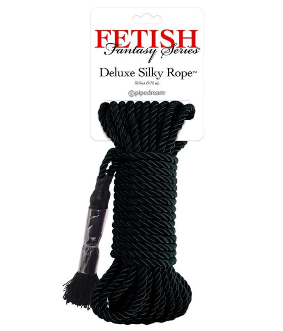 FETISH FANTASY SERIES - CORDE DE SOIE NOIRE DE LUXE 9,75 M
