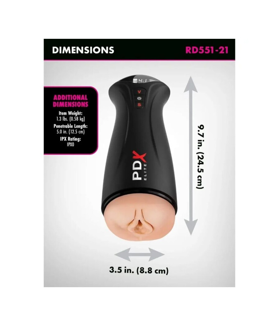 PDX ELITE - FAP-GASM MASTURBATEUR À SUCCION ET VIBRATION INTERMITTENTES
