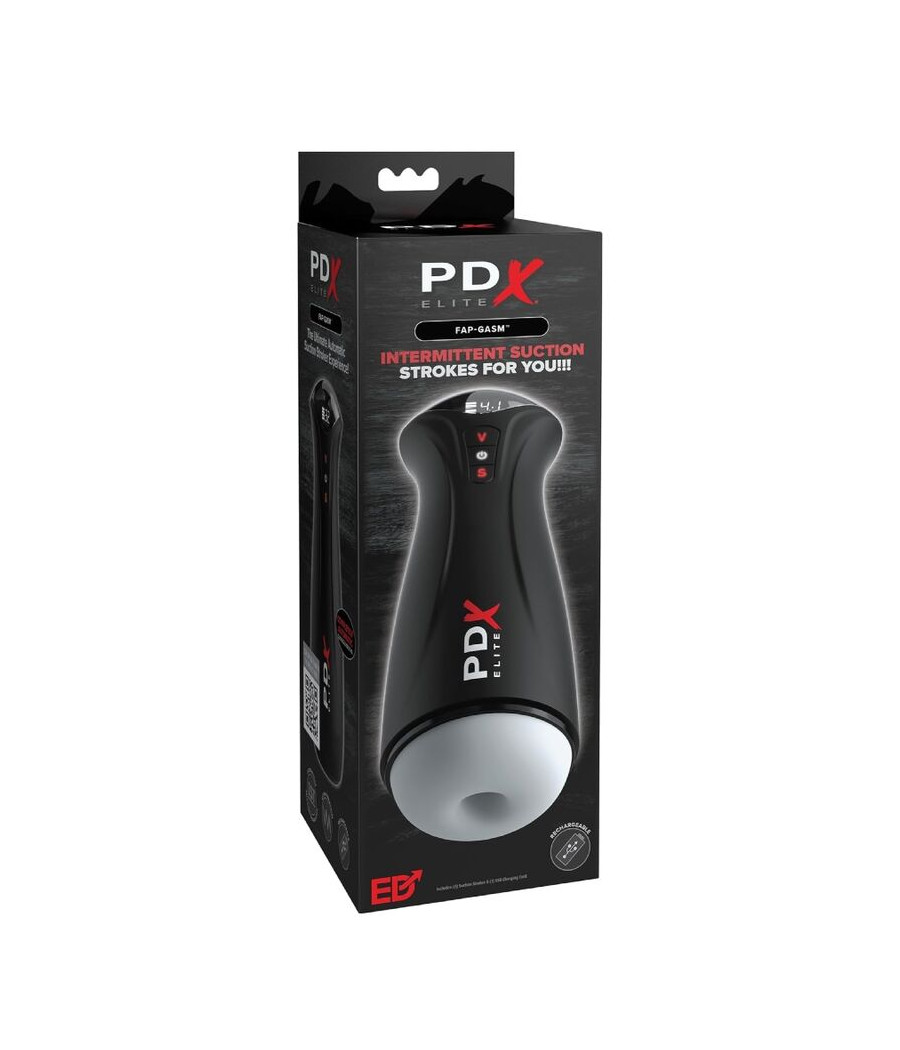 PDX ELITE - MASTURBATEUR MASCULIN TRANSPARENT FAP-GASM AVEC SUCCION INTERMITTENTE