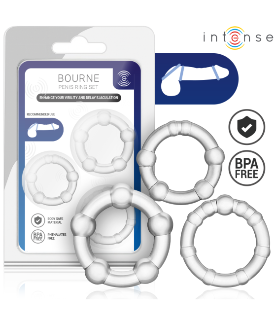 INTENSE - SET DI 3 ANELLI PER PENE BOURNE