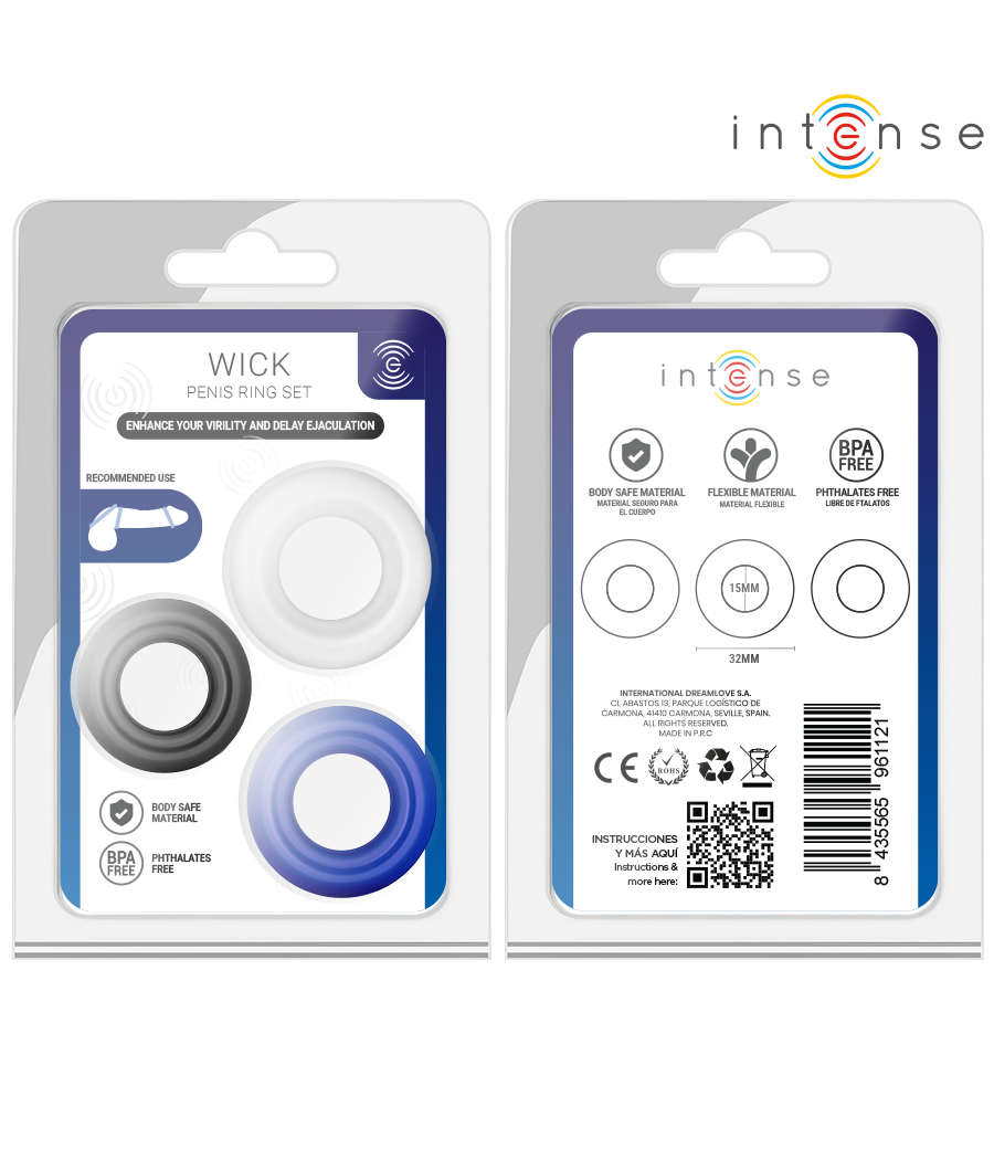 INTENSE - CONJUNTO DE 3 ANÉIS PENIANOS EM CORES VARIADAS