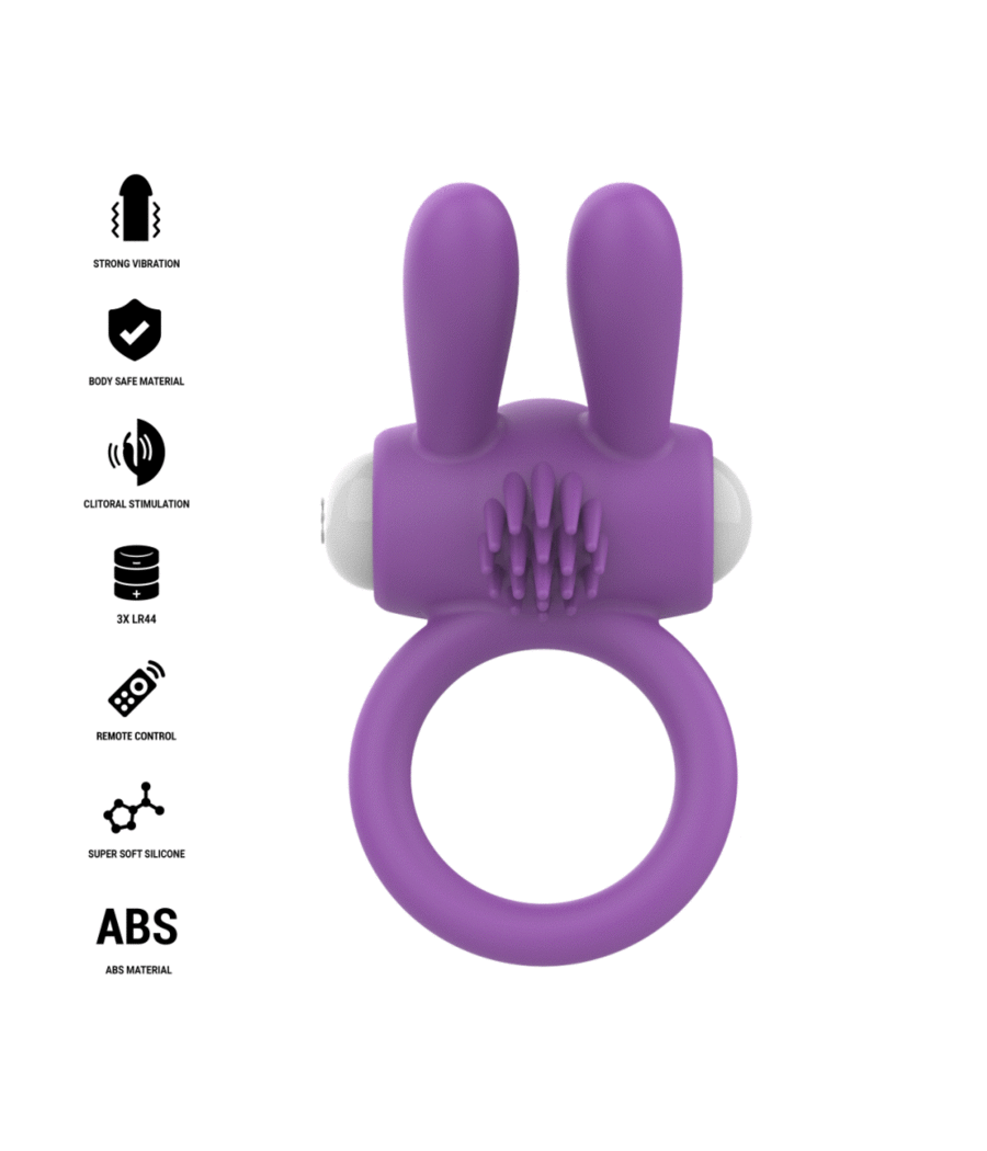 INTENSE - HOPPS VIBRATING PENIS RING WITH CLITORAL STIMULATION PURPLE