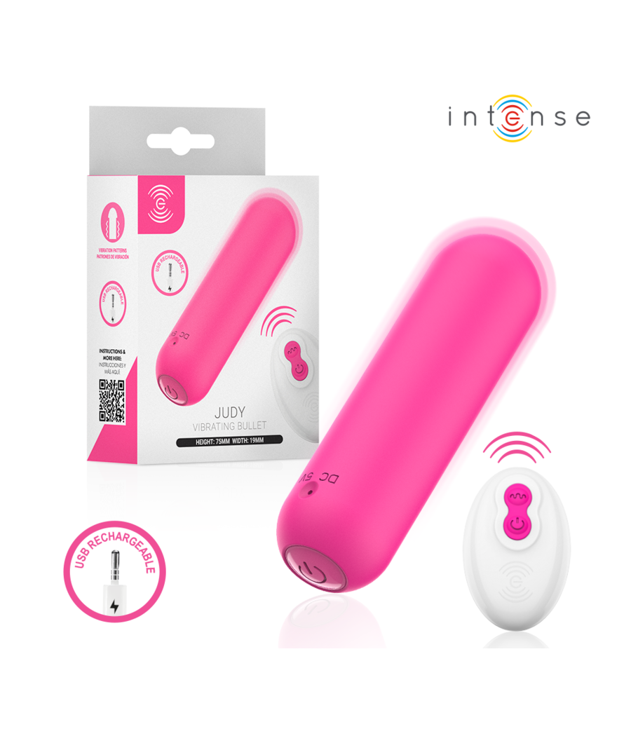 INTENSE - JUDY VIBRANTE RECHARGEABLE AVEC TÉLÉCOMMANDE ROSE