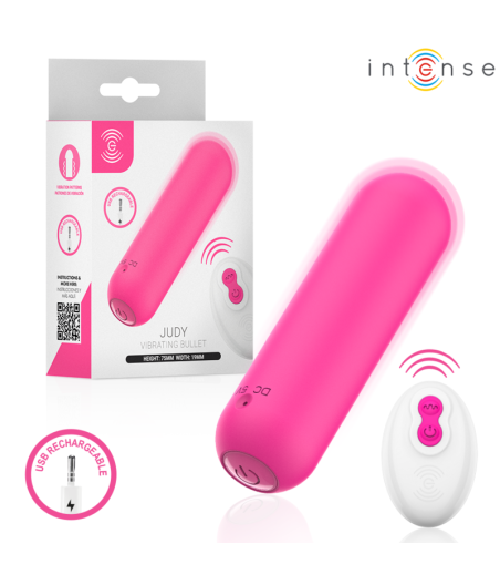 INTENSE - JUDY RECHARGEABLE VIBRATING BULLET WITH REMOTE CONTROL PINK