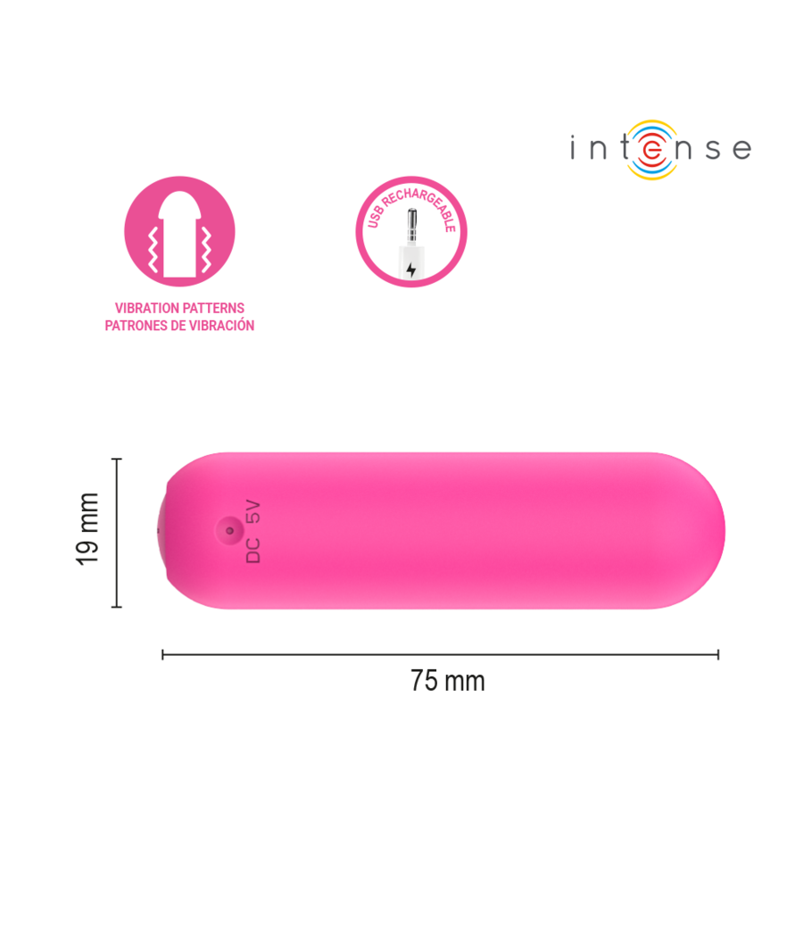 INTENSE - JUDY RECHARGEABLE VIBRATING BULLET WITH REMOTE CONTROL PINK