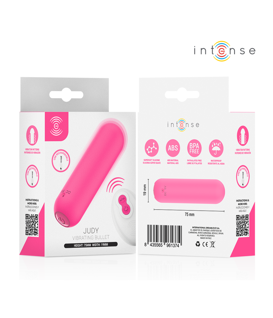 INTENSE - JUDY VIBRANTE RECHARGEABLE AVEC TÉLÉCOMMANDE ROSE