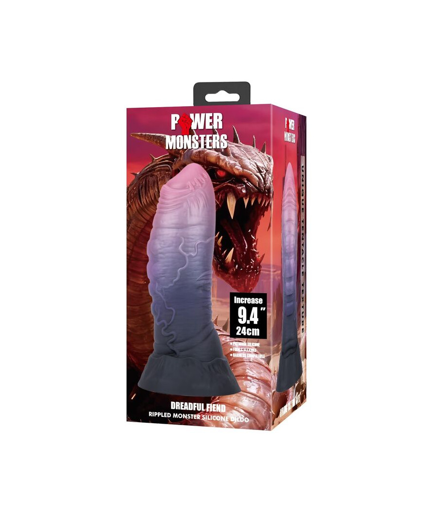 POWER MONSTERS - DREADFUL FIEND BICOLOR FANTASY GODEMICHET EN SILICONE 24 CM Ø 6 CM
