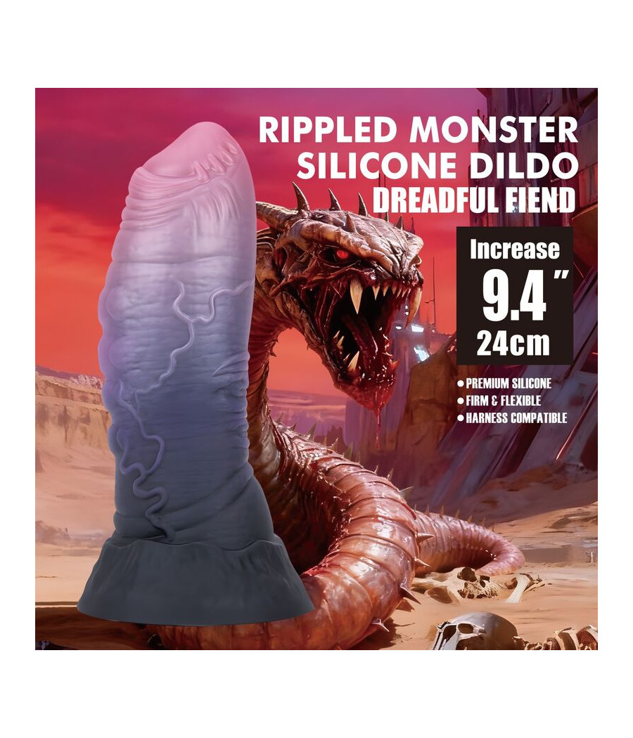 POWER MONSTERS - DREADFUL FIEND BICOLOR FANTASY SILICONE DILDO 24 CM Ø 6 CM